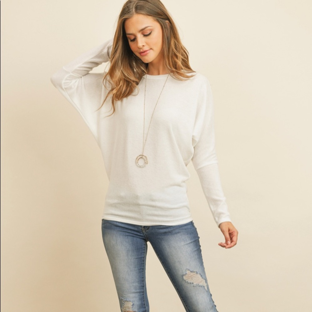 Dolman sleeve sweater in ivory